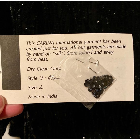 Carina International Vintage Black Sequined Top - Picture 11 of 11